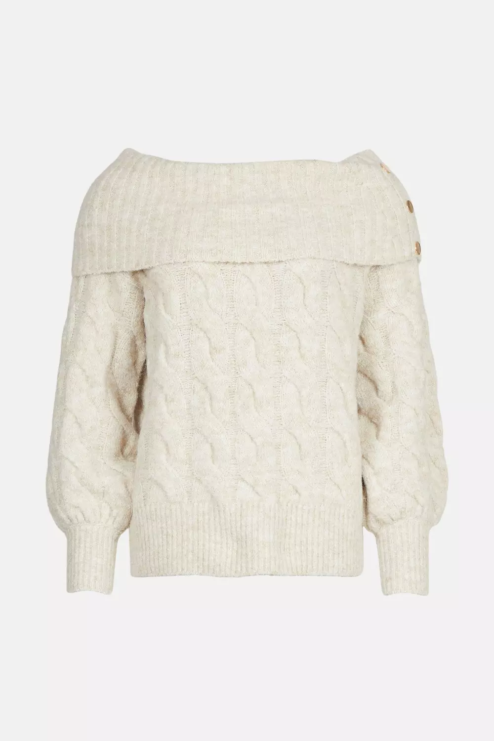 Lydia Millen Soft And Cosy Cable Knit Off The Shoulder Sweater Karen Millen