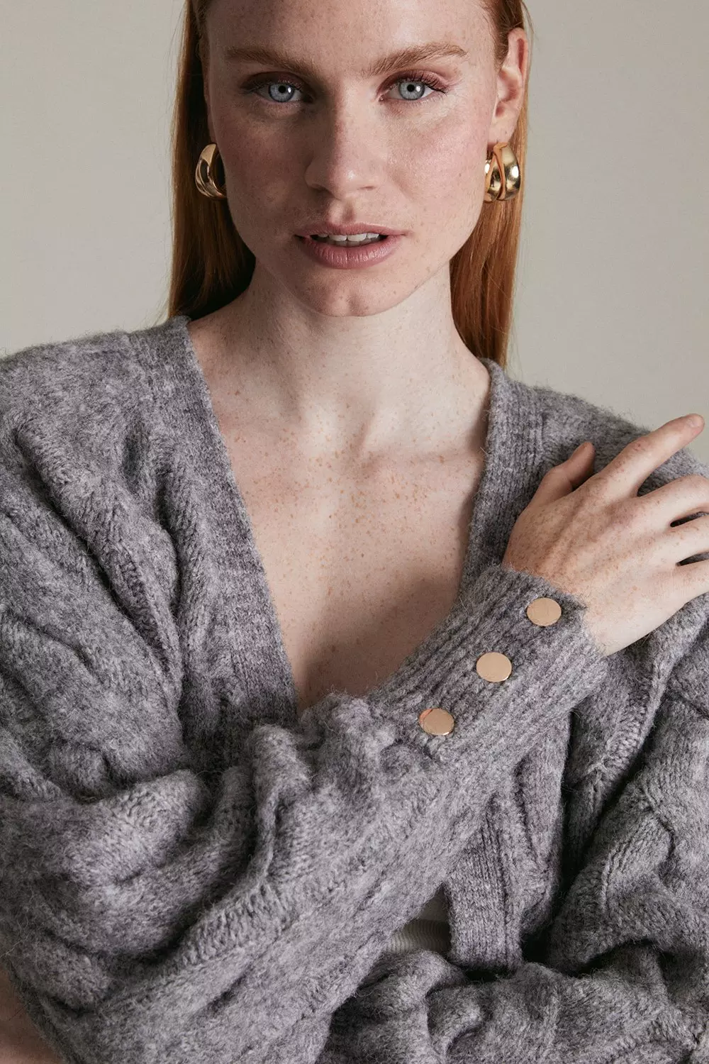 Soft And Cosy Cable Knit Short Cardigan | Karen Millen