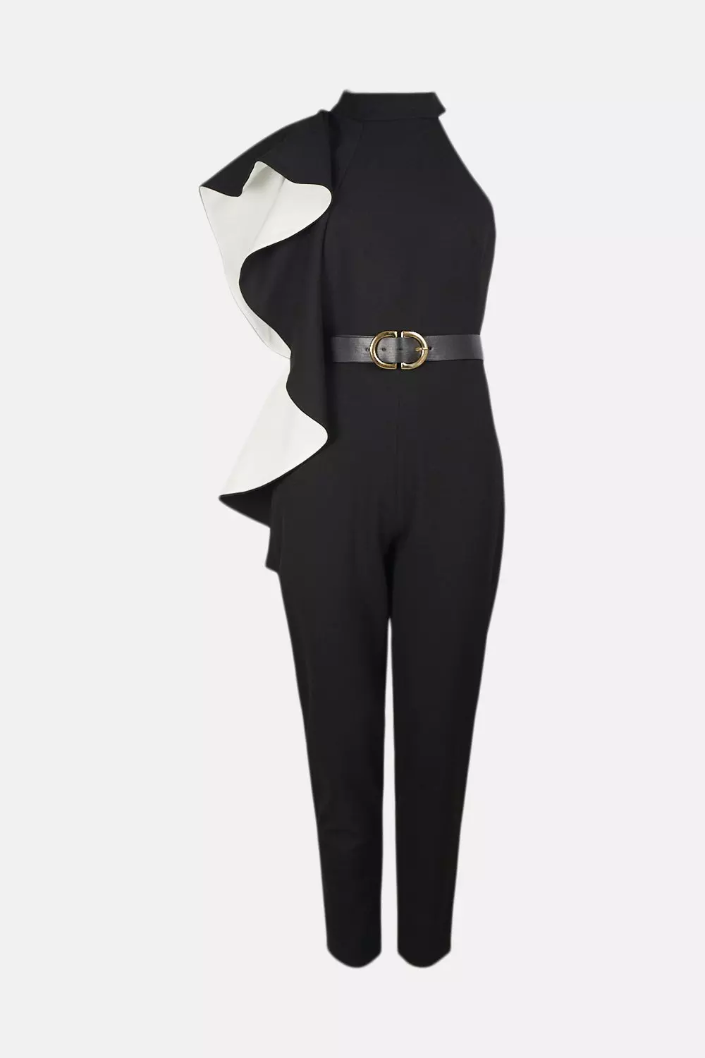 ★Karen Millen★ホルターネックワイドレッグジャンプスーツ Cargo Pocket Belted Wide Leg Tailored Jumpsuit | Karen Millen
