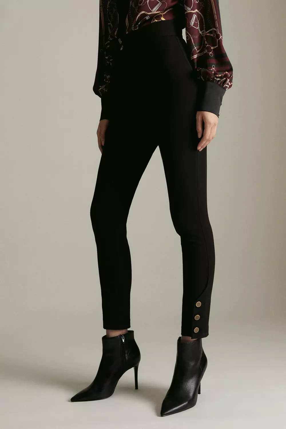 Black Lydia Millen Bi Stretch Button Detail Jodhpur alternative image