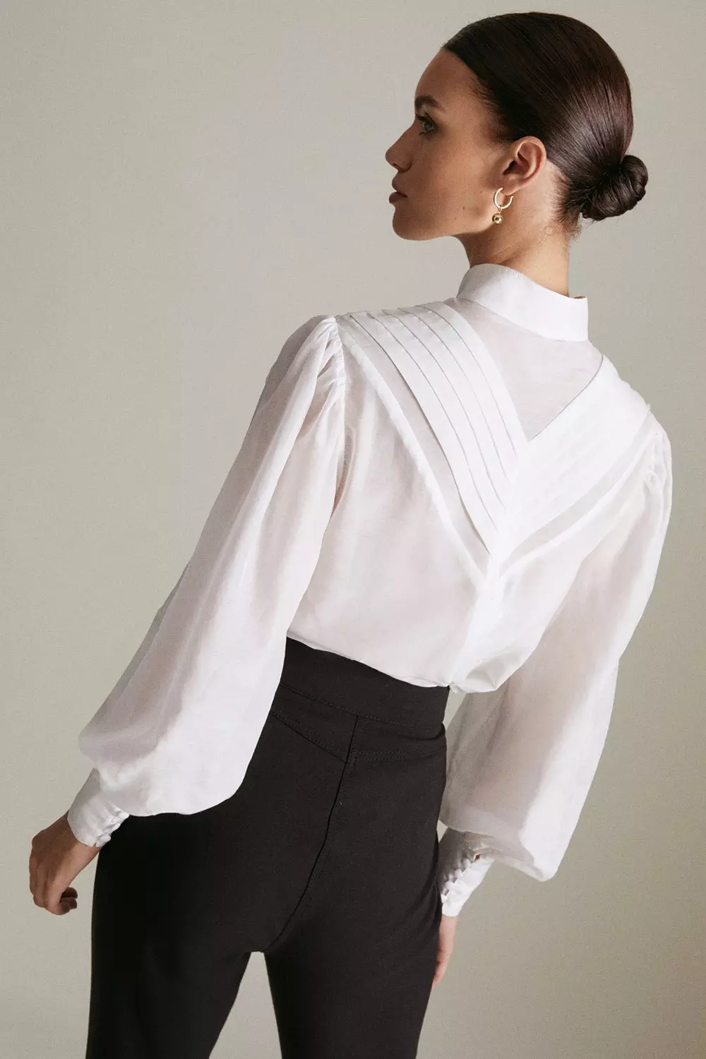 Ivory Lydia Millen Petite Silk Cotton Woven Blouse alternative image