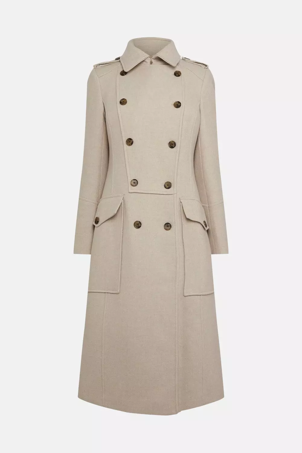 Oatmeal Lydia Millen Italian Wool Blend Military Coat alternative image