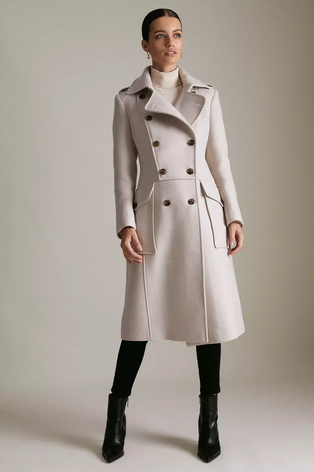 Karen millen wool blend coat online