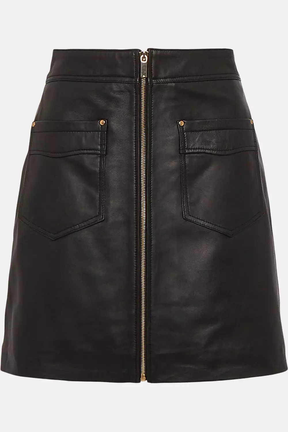 Black leather a line skirt topshop best sale