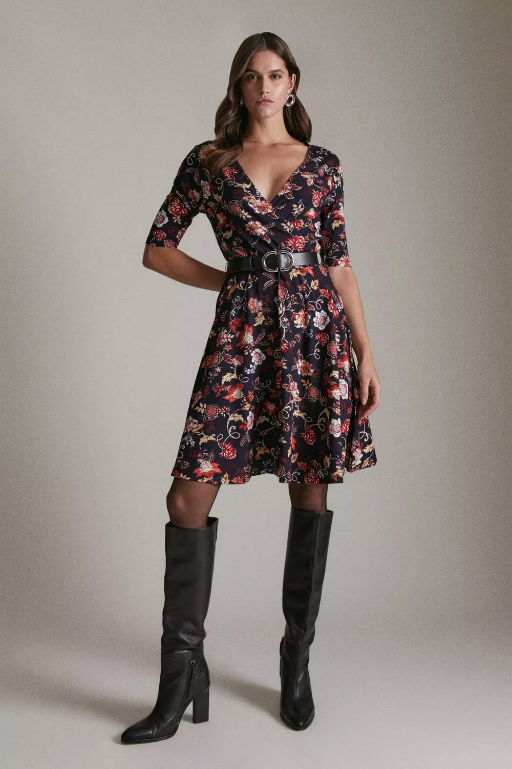 Karen millen belted wrap dress hotsell