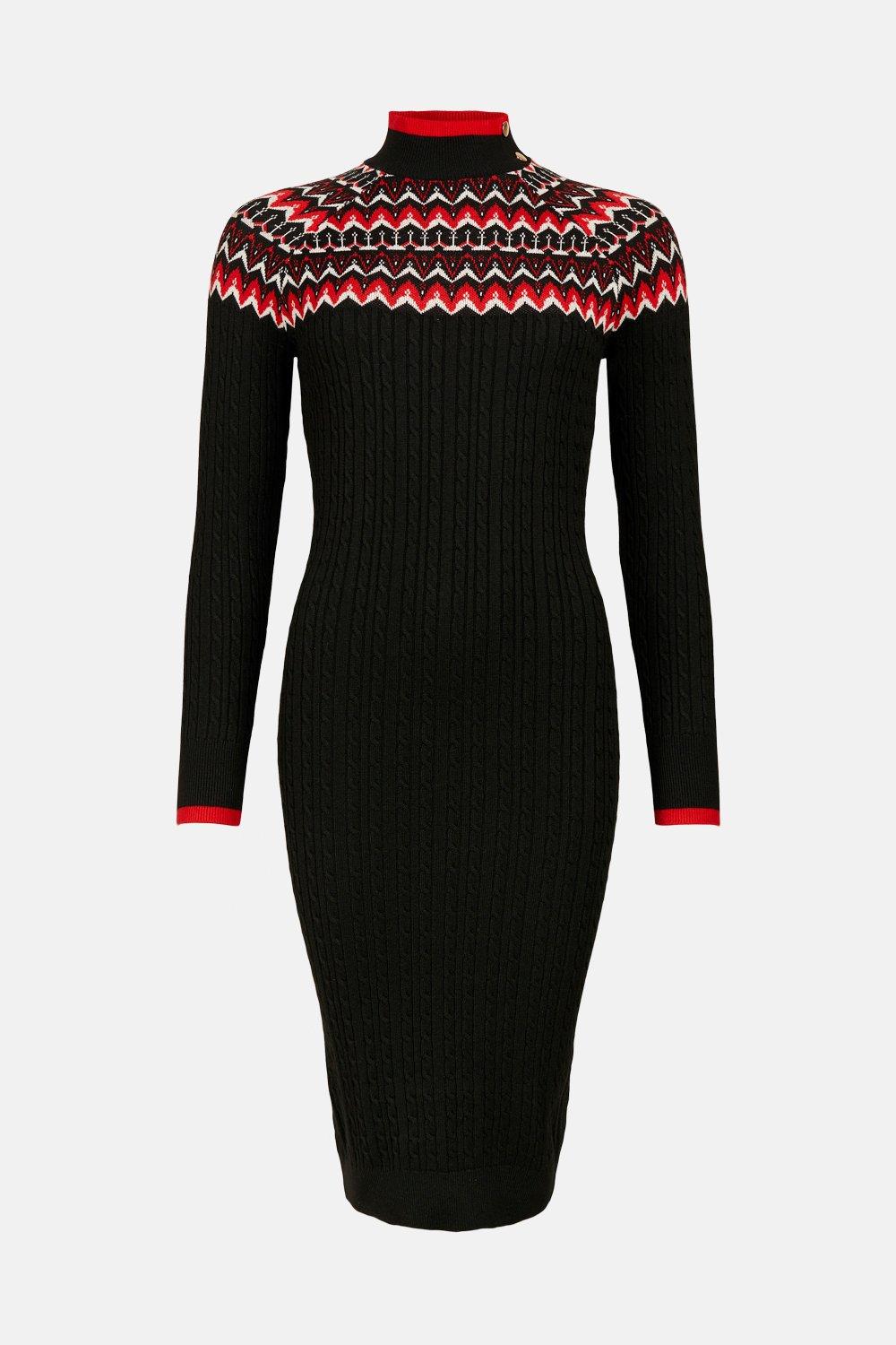 Fairisle Knitted Sweater Dress | Karen Millen