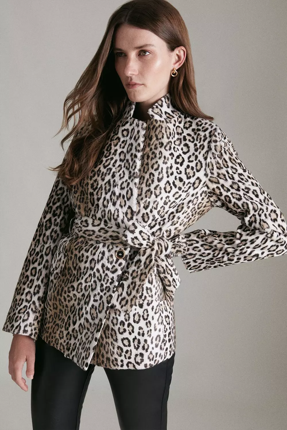 Karen millen leopard jacket best sale