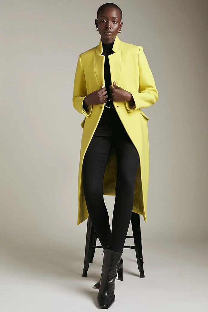 Italian Wool Cashmere Notch Neck Coat | Karen Millen Italian Wool Cashmere Notch Neck Coat | Karen Millen