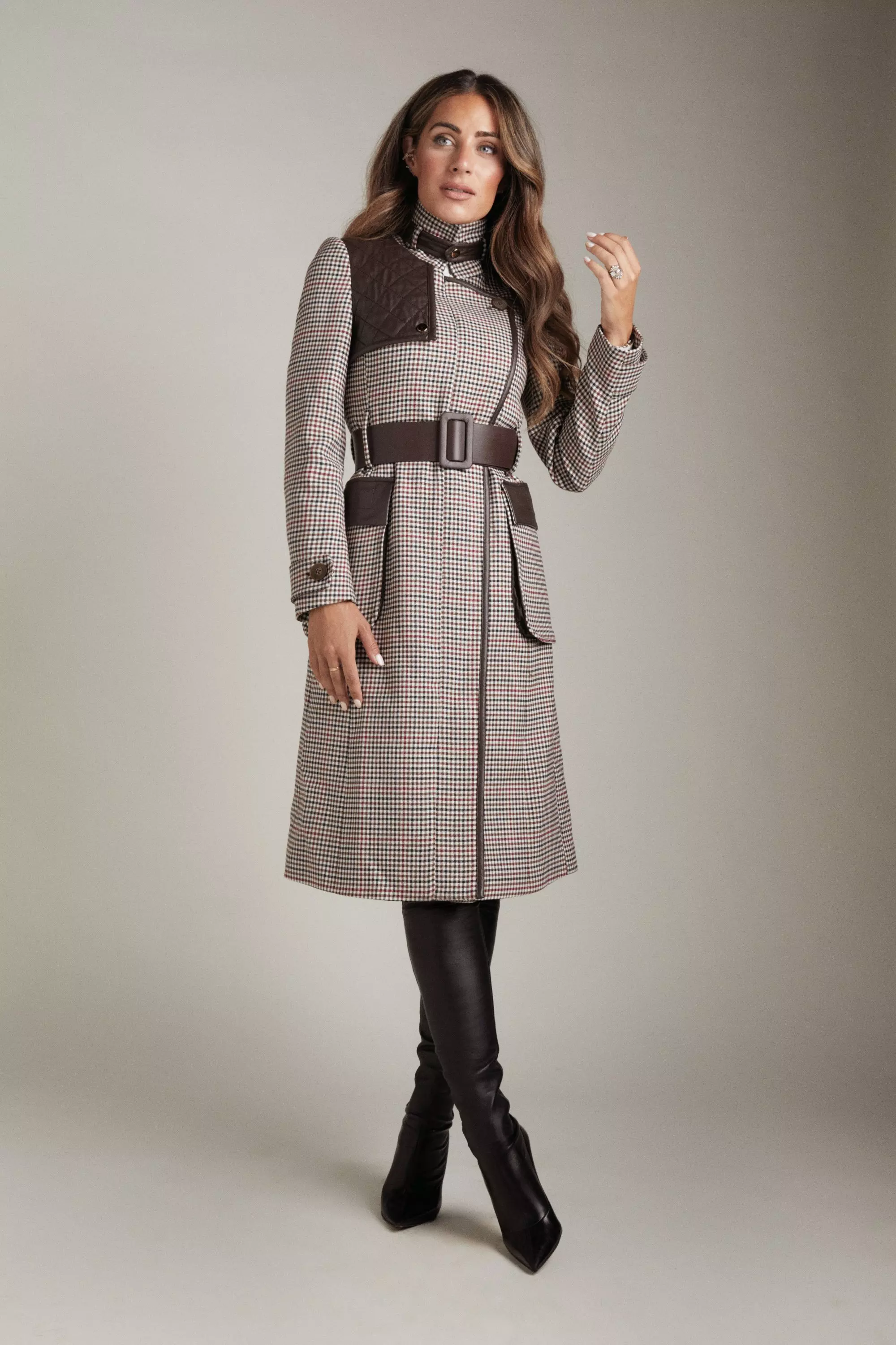 Karen millen plaid dress best sale