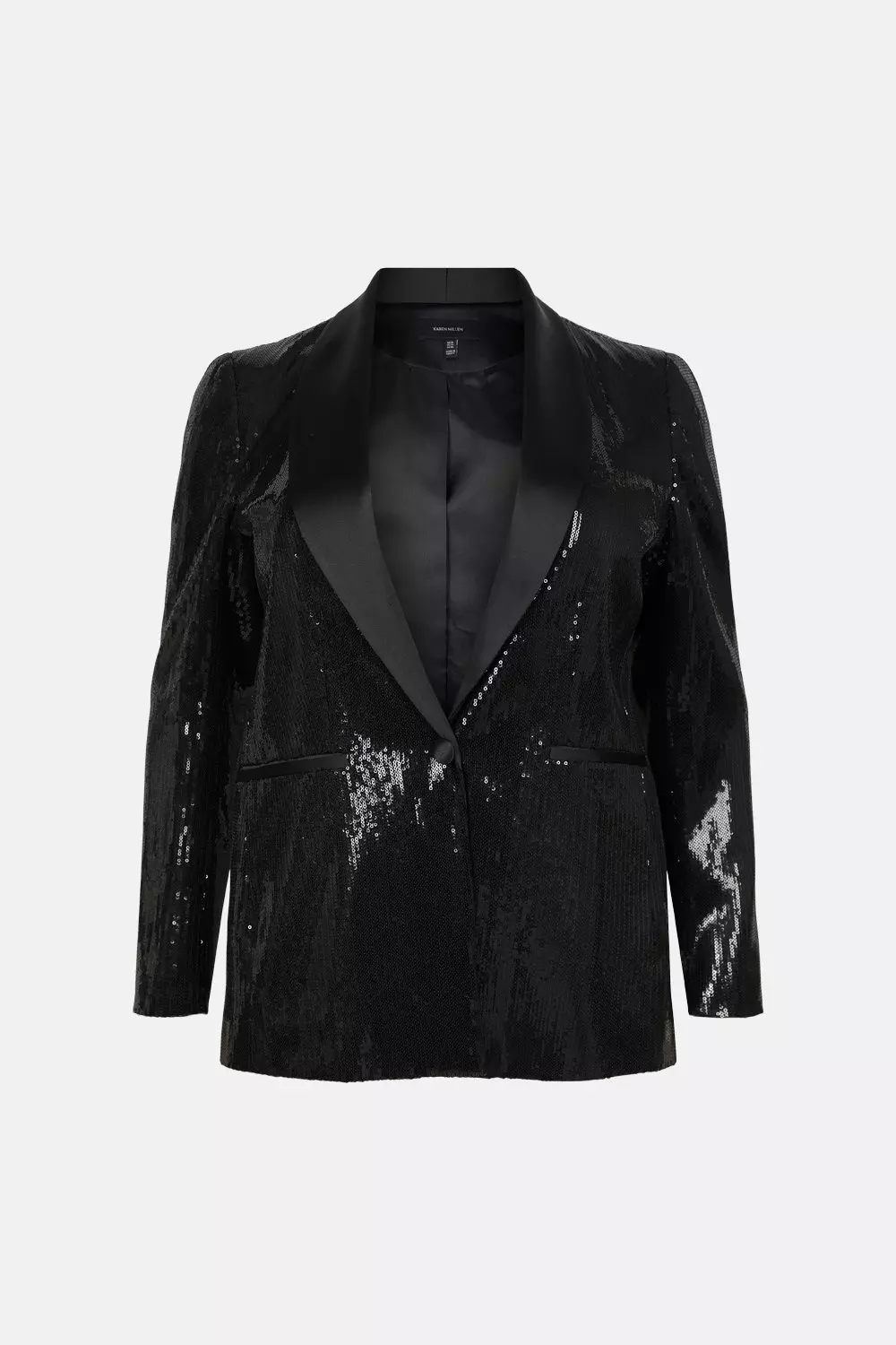 Plus Size Sequin Satin Single Breasted Jacket Karen Millen