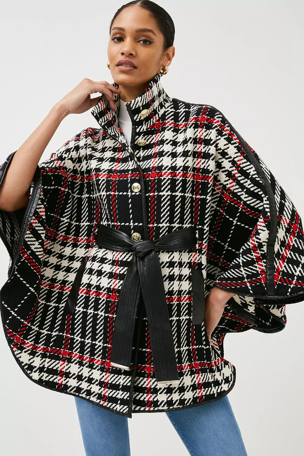 Karen millen tartan check forever dress best sale