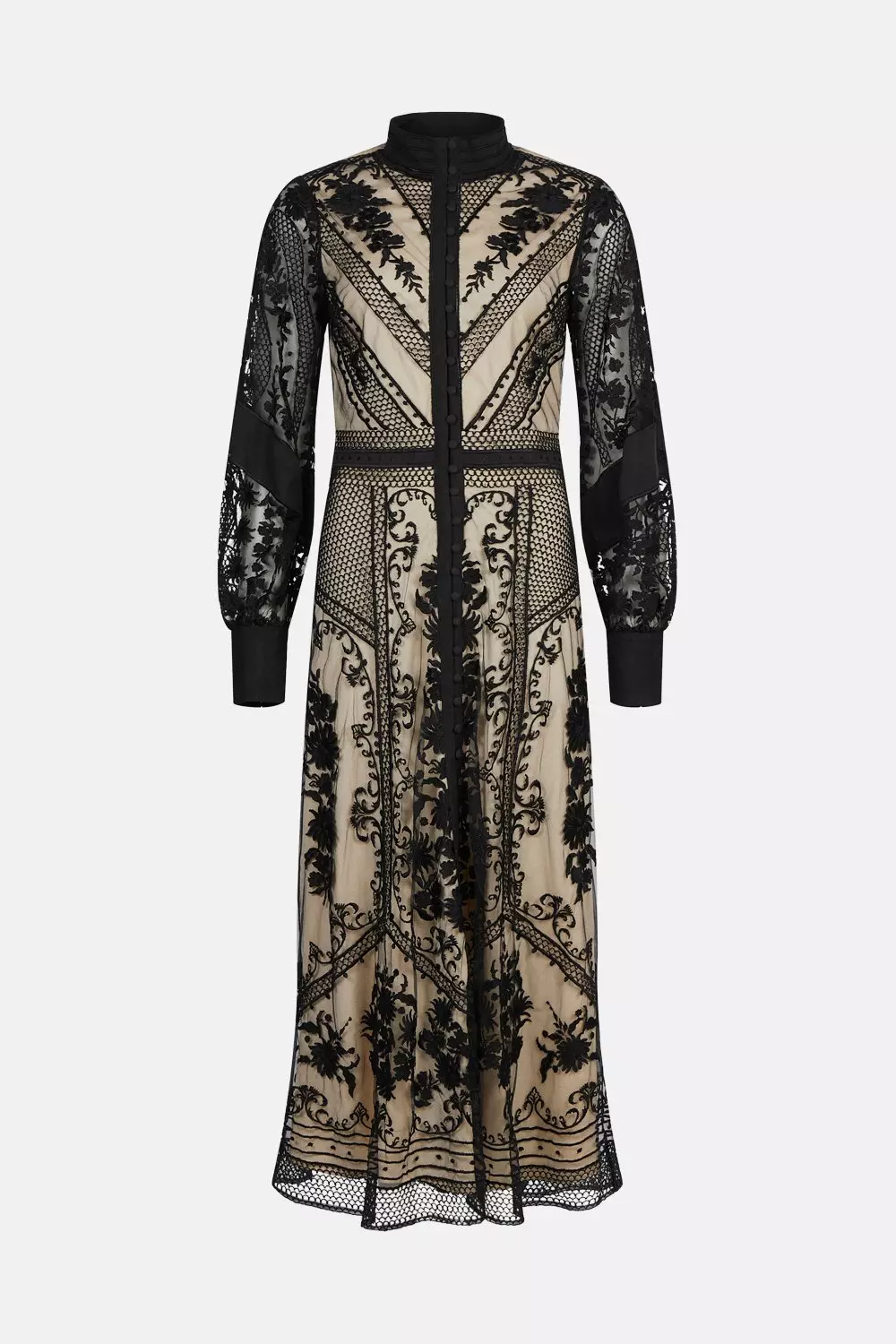 Lydia Millen Placed Contrasting Embroidery Midi Karen Millen