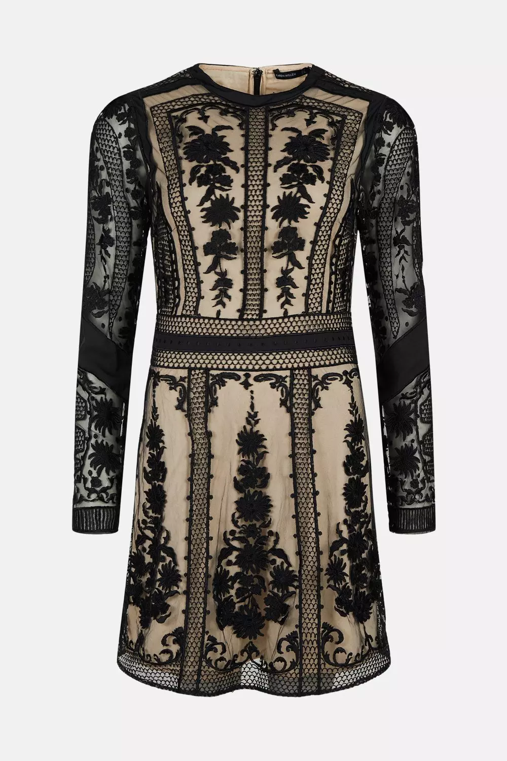 Lydia Millen Placed Contrasting Embroidery Mini | Karen Millen