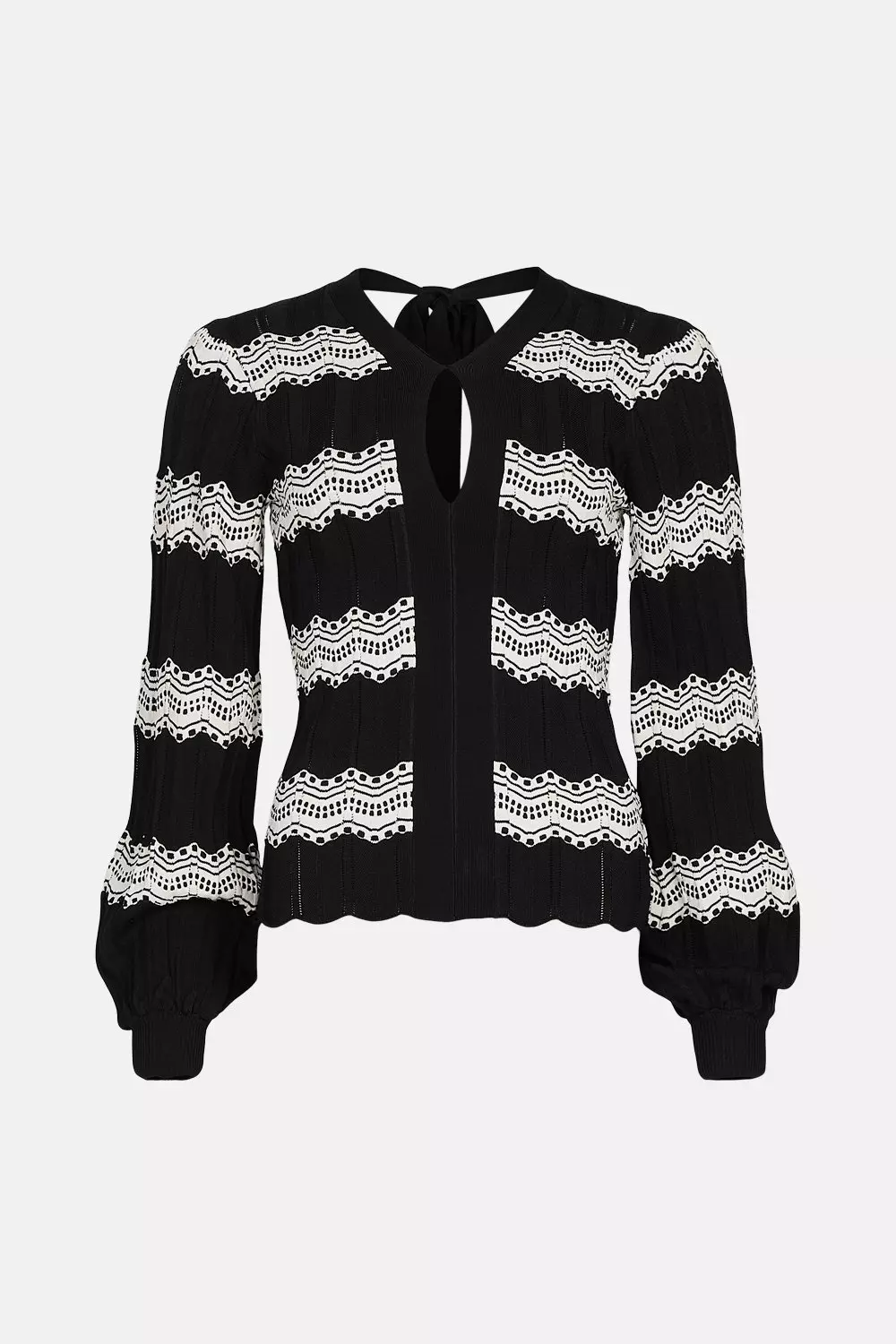 Ameri（アメリ）の「UND LACE KNIT LINE TOP（ニット/セーター