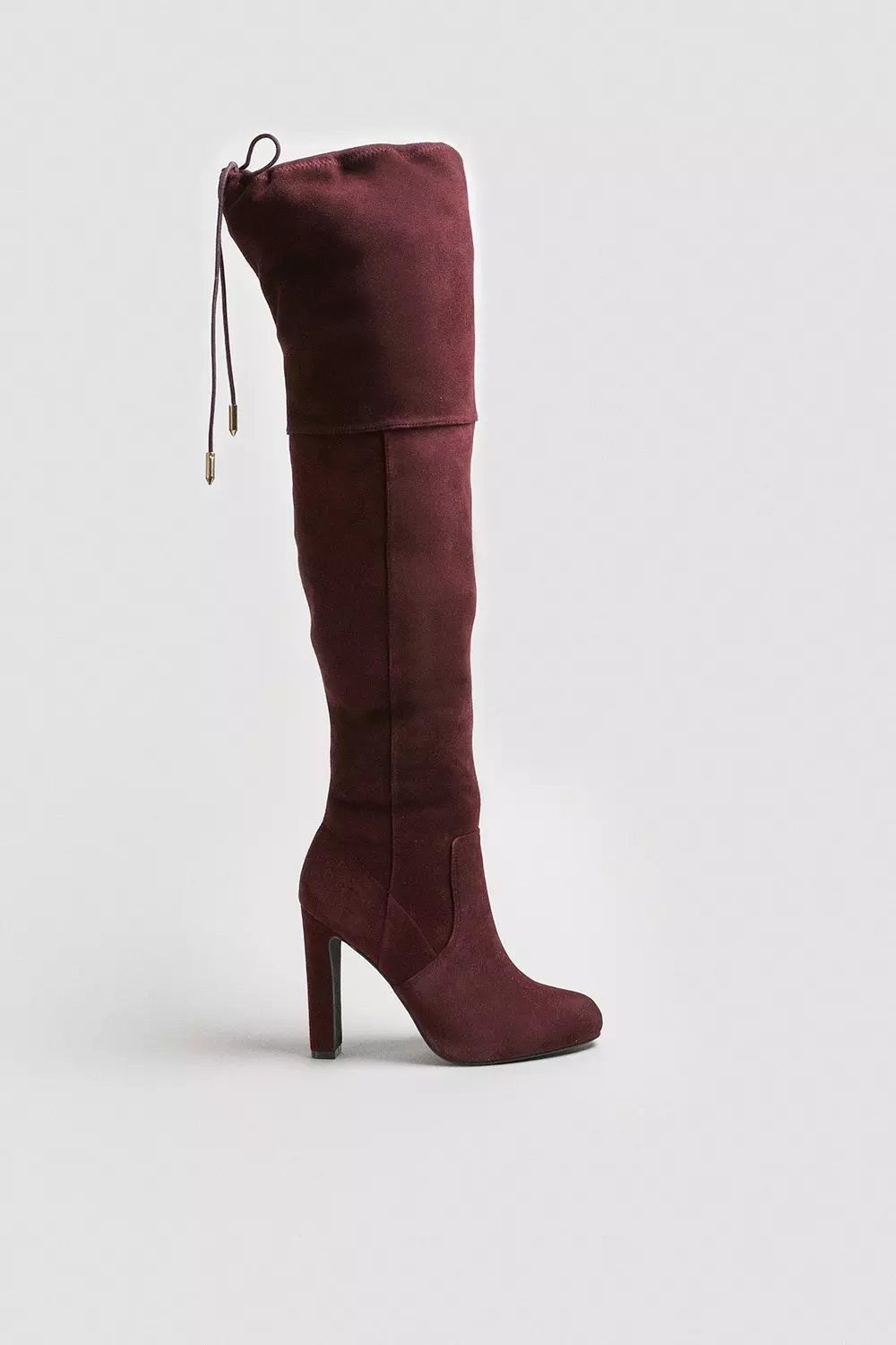 Burgundy suede over the knee boots online