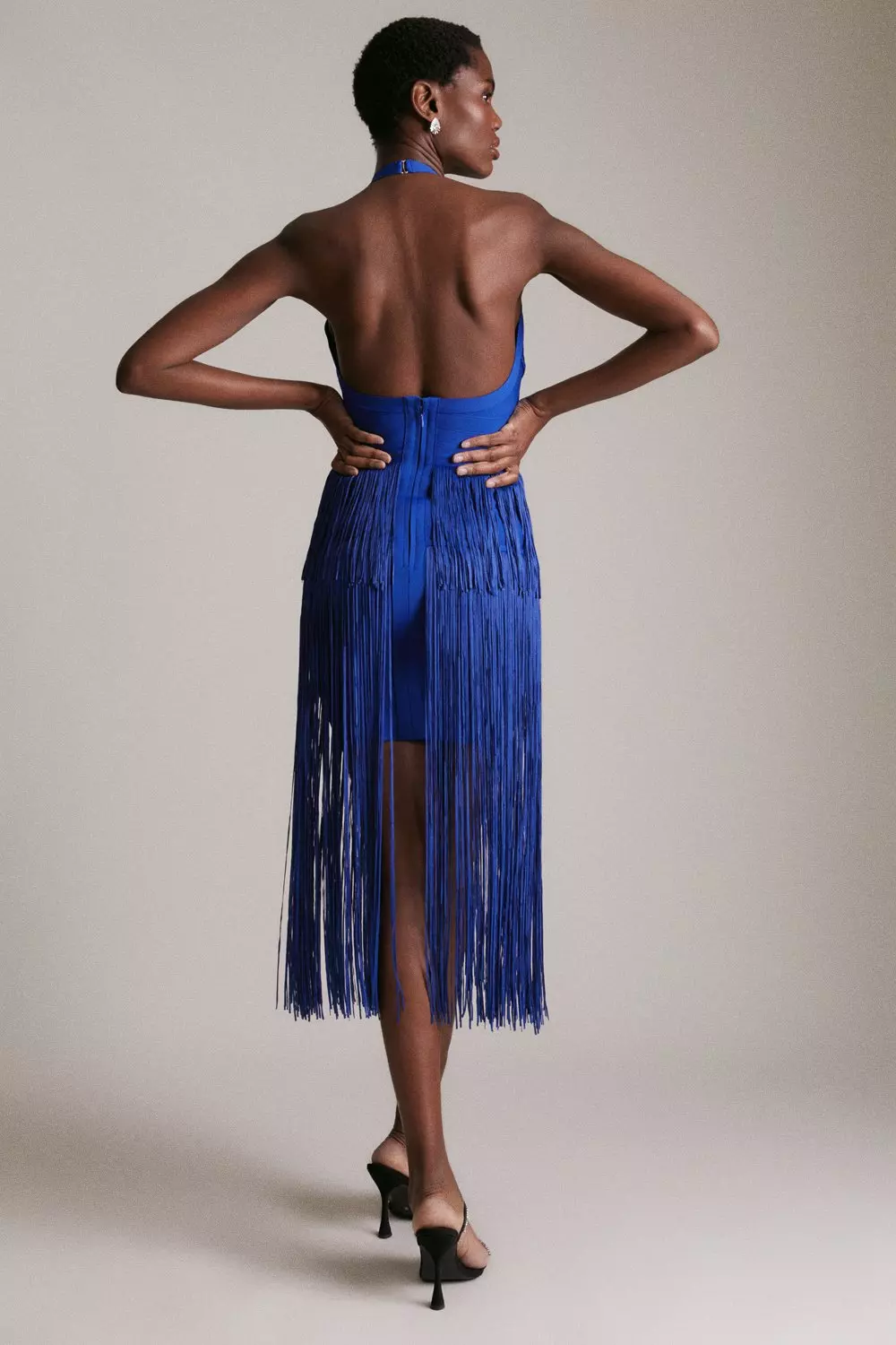 【Karen Millen】フルートスリーブ ニットドレス Crystal Embellished Fringed Maxi … curated on LTK