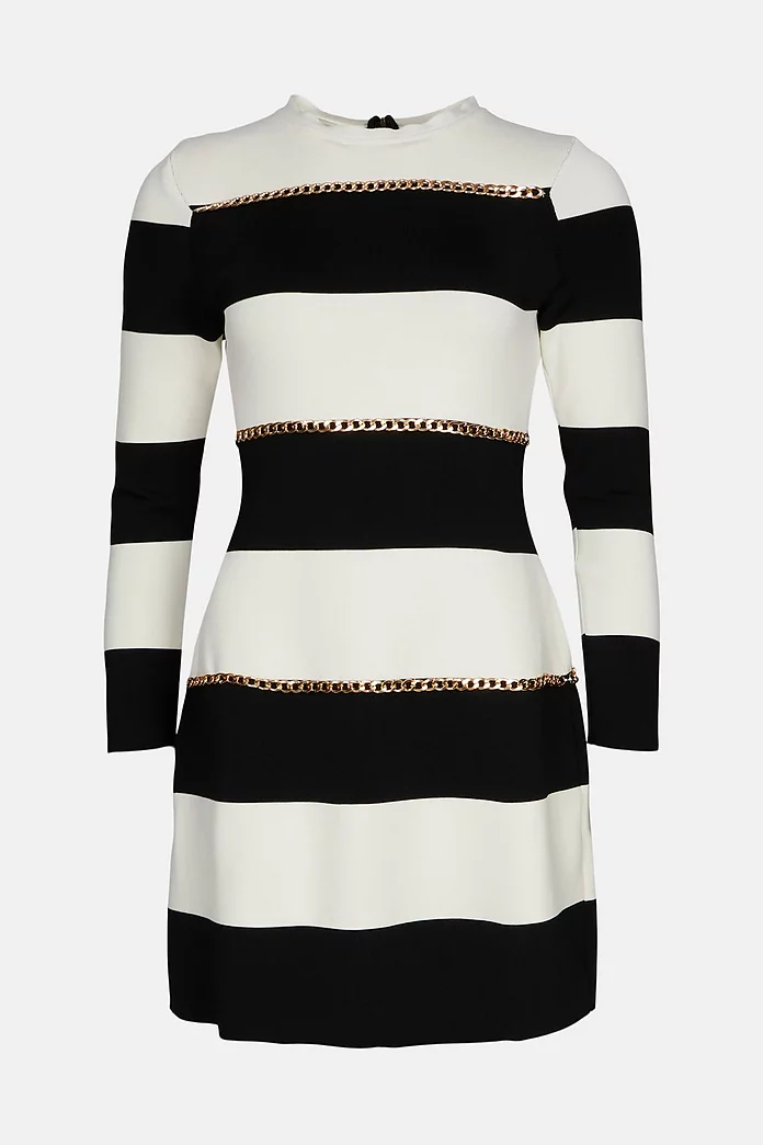 Stripe Bandage Long Sleeve Bodycon Dress Stripe Bandage Long Sleeve Bodycon Dress