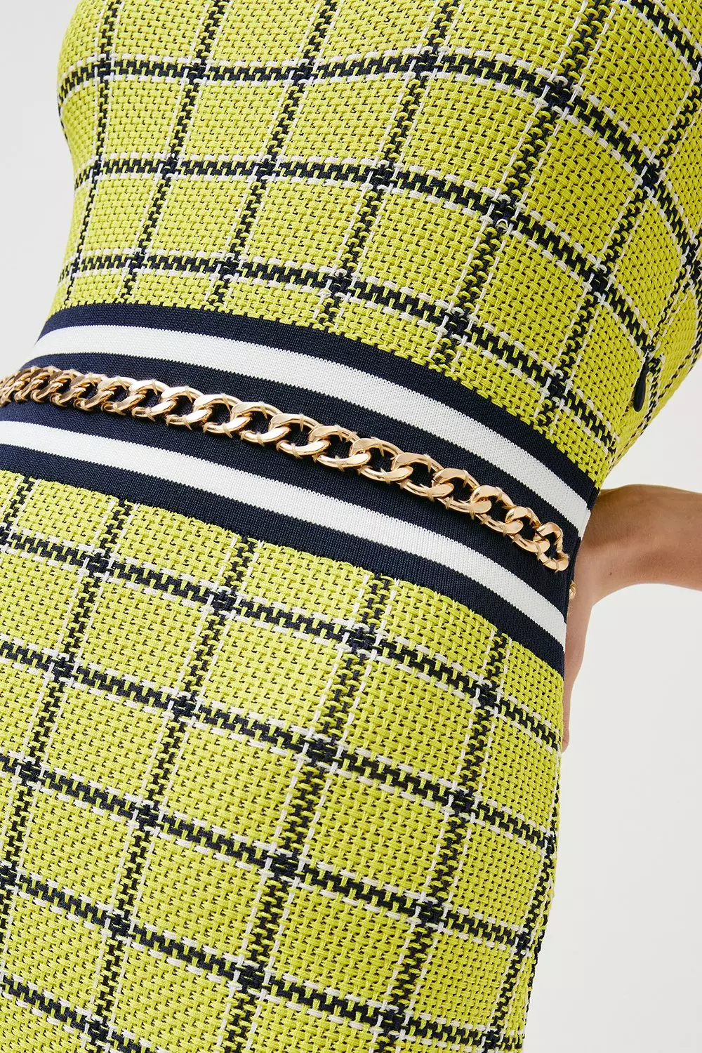 Yellow check bodycon dress hotsell