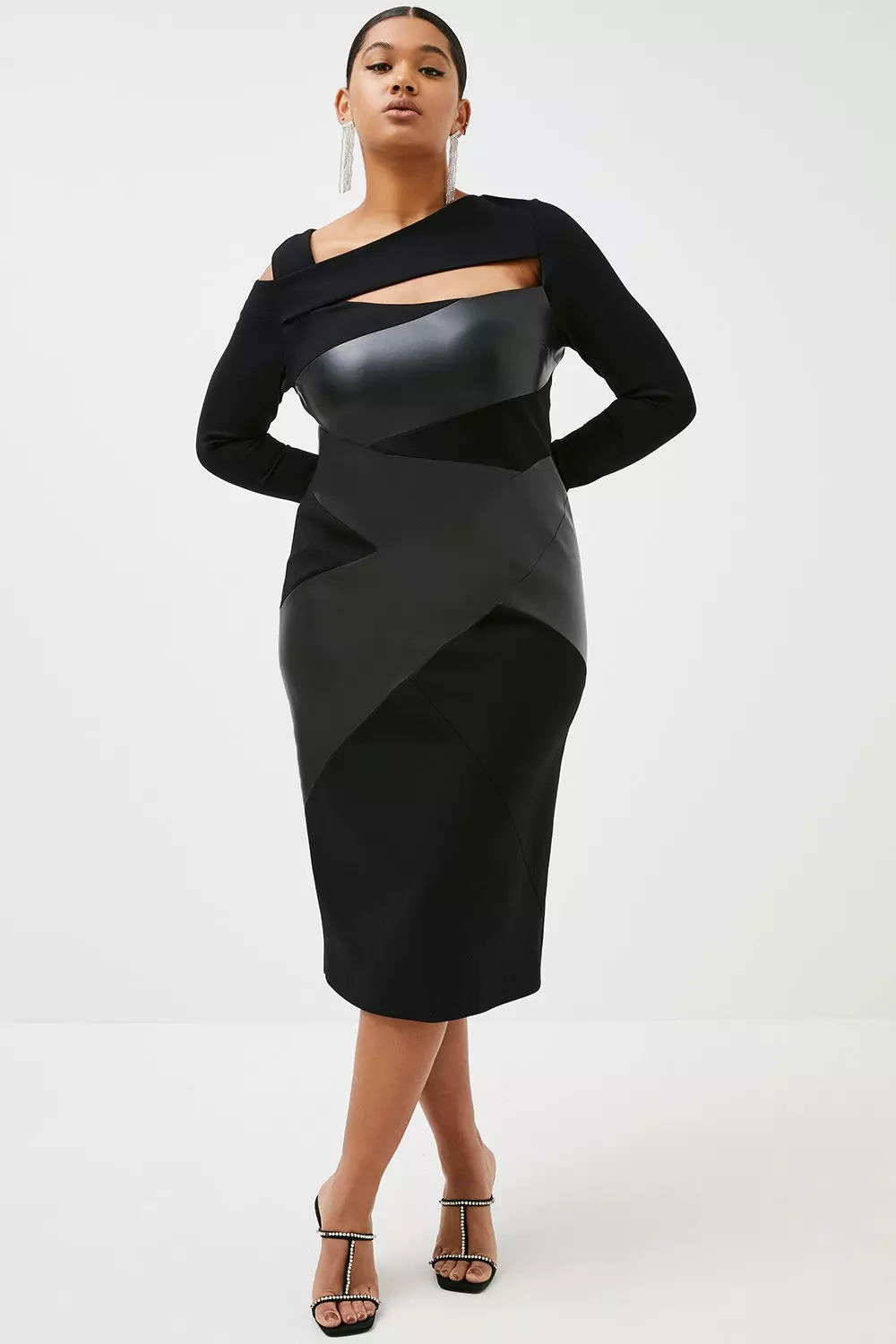 Plus size faux leather dress best sale