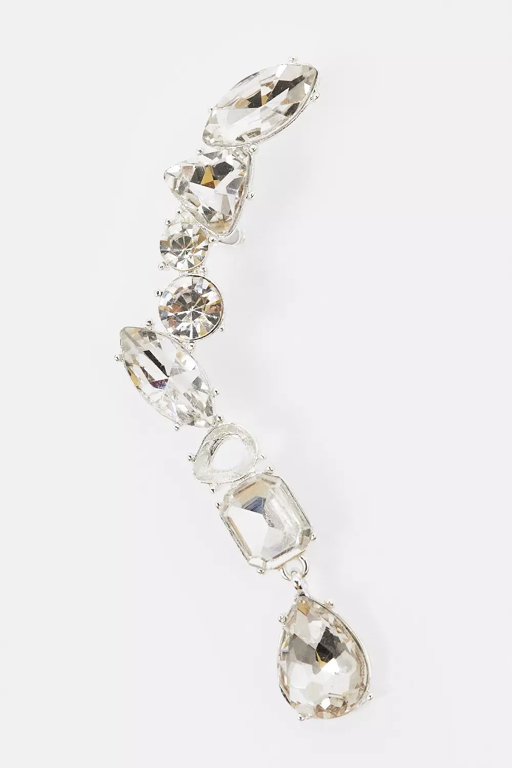Silver Plated Diamante Ear Cuff | Karen Millen