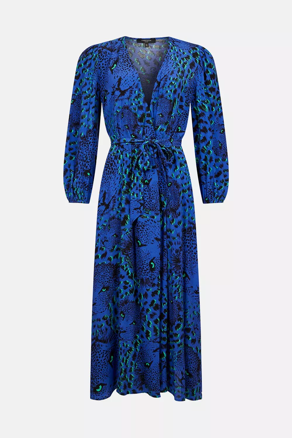 Petite Leopard Head Woven Wrap Midi Karen Millen