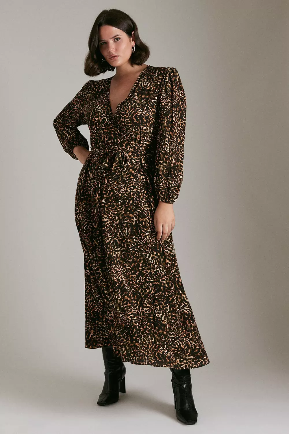 Karen millen leopard print midi dress clearance