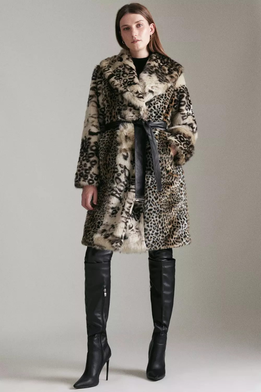 Karen millen snow leopard coat best sale