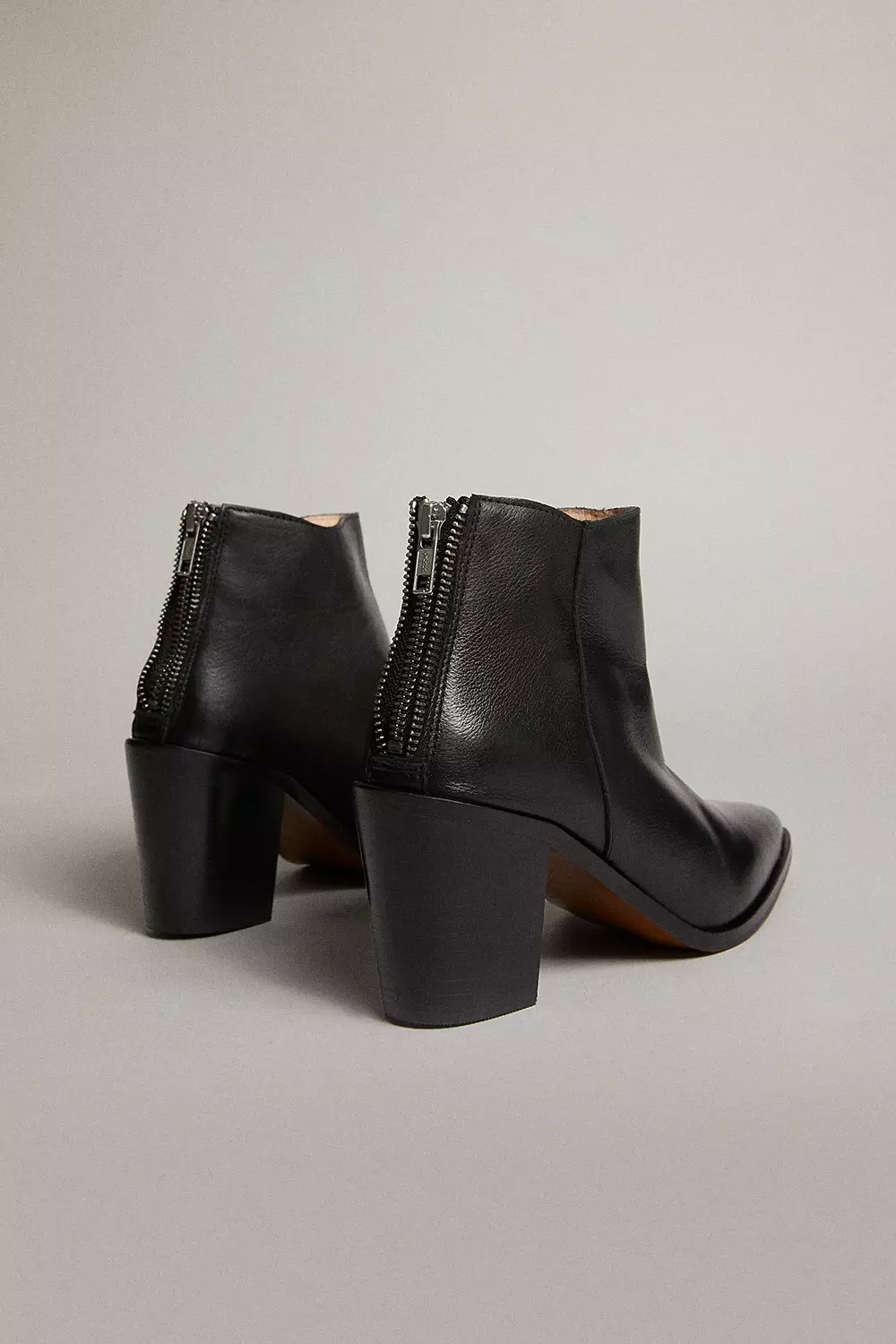 Pointed Western Leather Ankle Boot Karen Millen