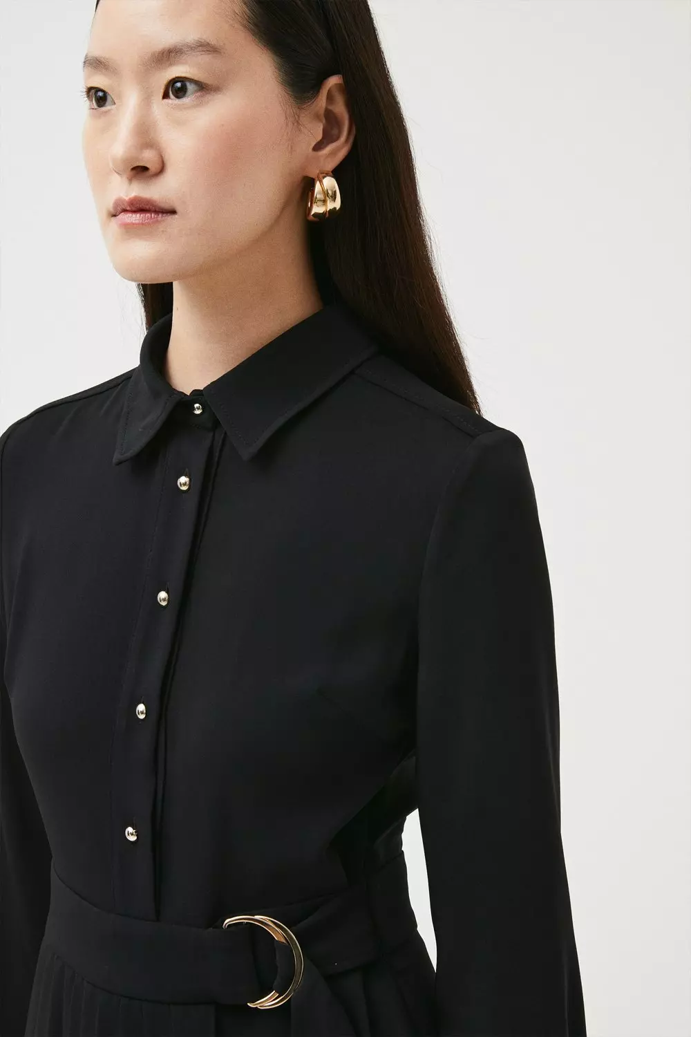 Soft Tailored Midi Long Sleeve Shirt Dress Karen Millen