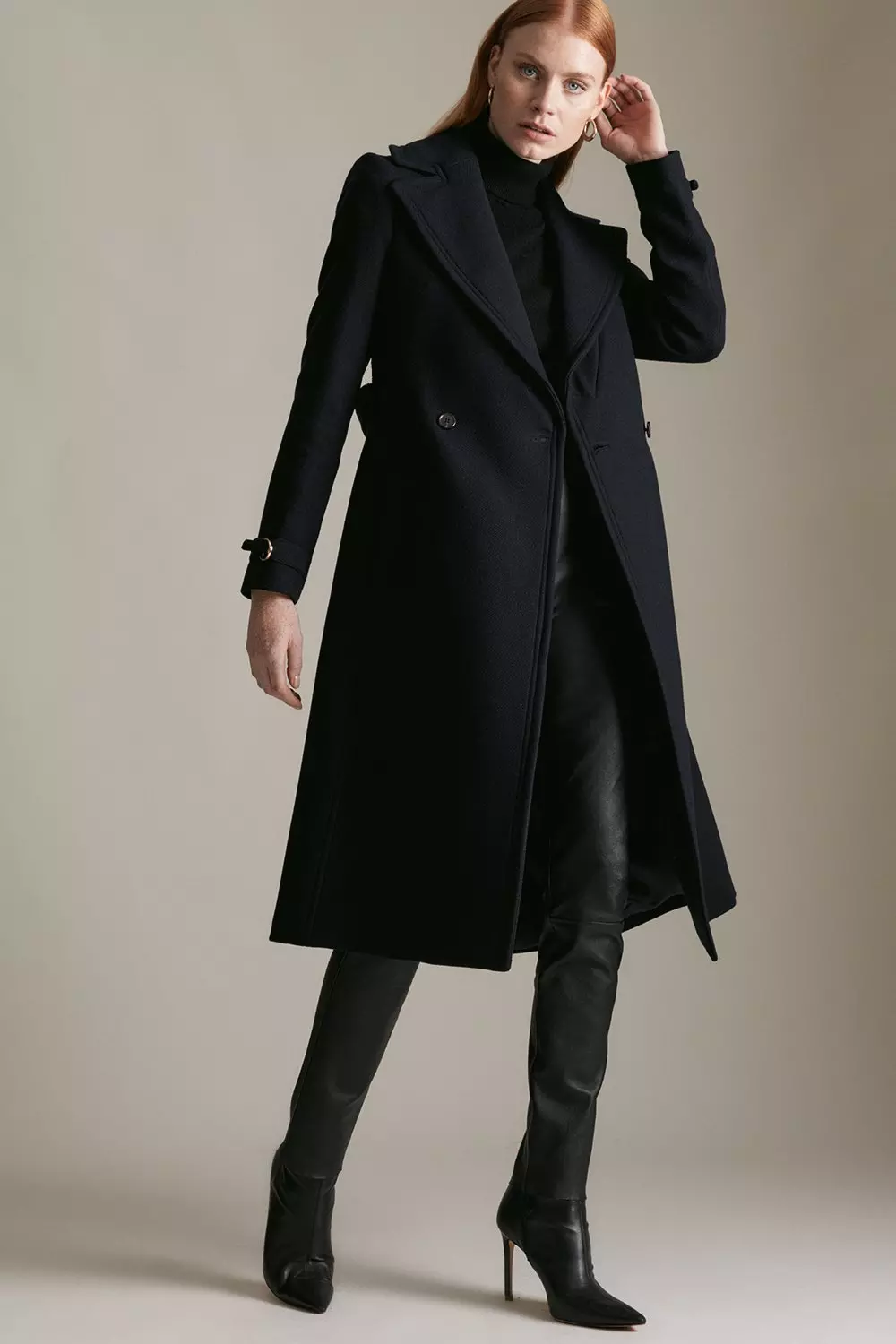 Karen millen black coat best sale