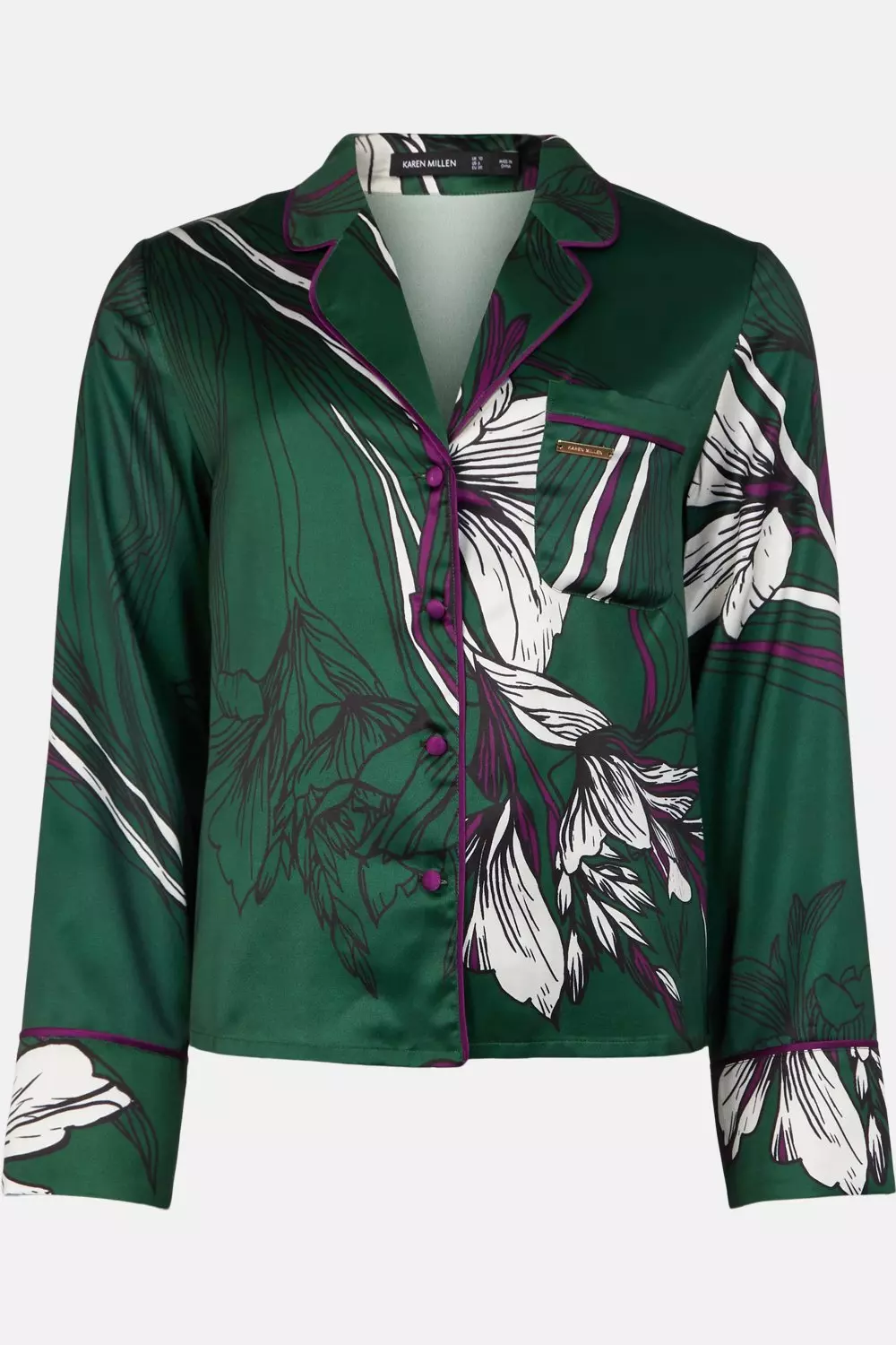 Linear Lily Woven Satin Nightwear Revere Karen Millen