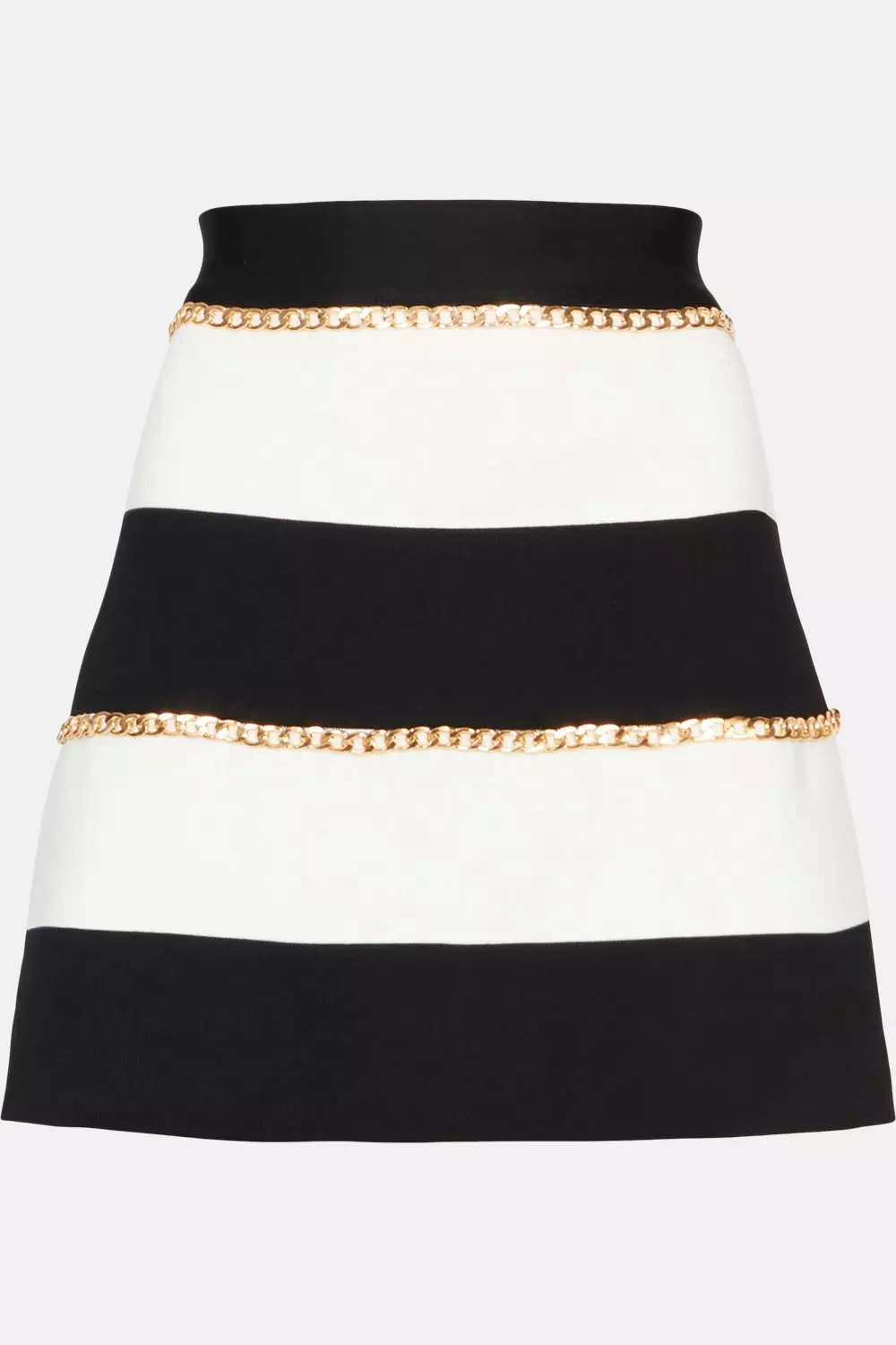 Mono Stripe Chain Detail Knit Skirt alternative image
