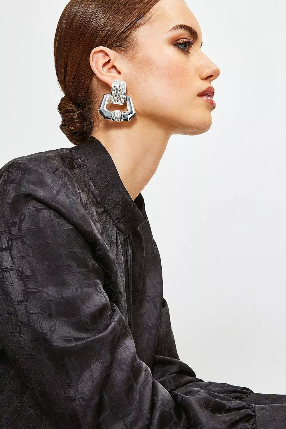 Silver Statement Earrings Karen Millen