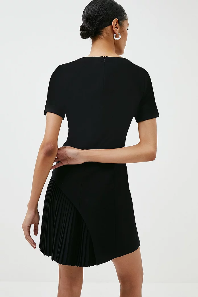 Tailored Military Pleat Short Sleeve Mini Dress | Karen Millen Tailored Military Pleat Short Sleeve Mini Dress | Karen Millen