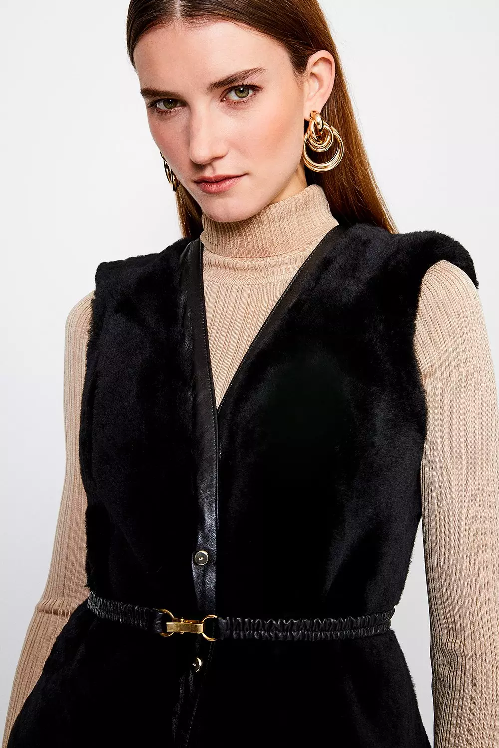 Karen millen sheepskin gilet outlet