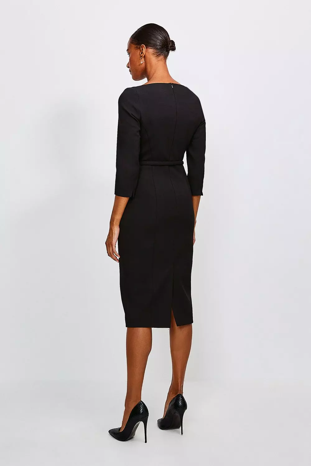 Black Forever Bar Belt Midi Dress alternative image