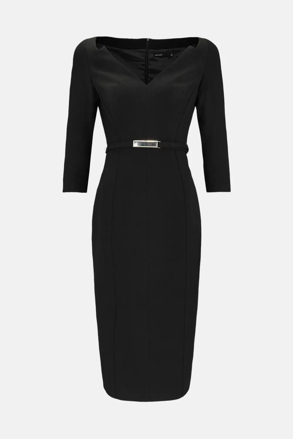 Black Forever Bar Belt Midi Dress alternative image