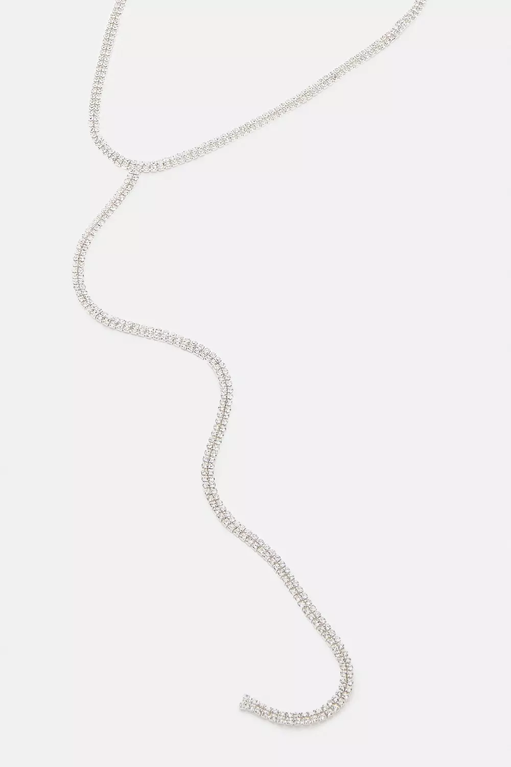 Silver Plated Diamante Drop Necklace | Karen Millen