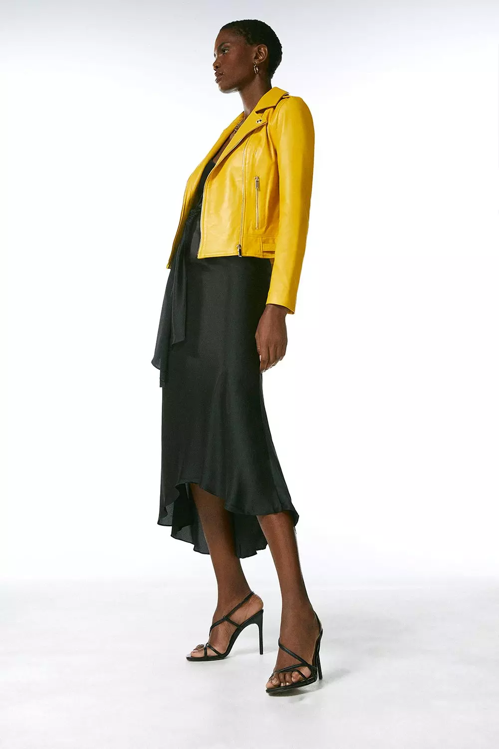 Mustard Military Leather Biker alternative image