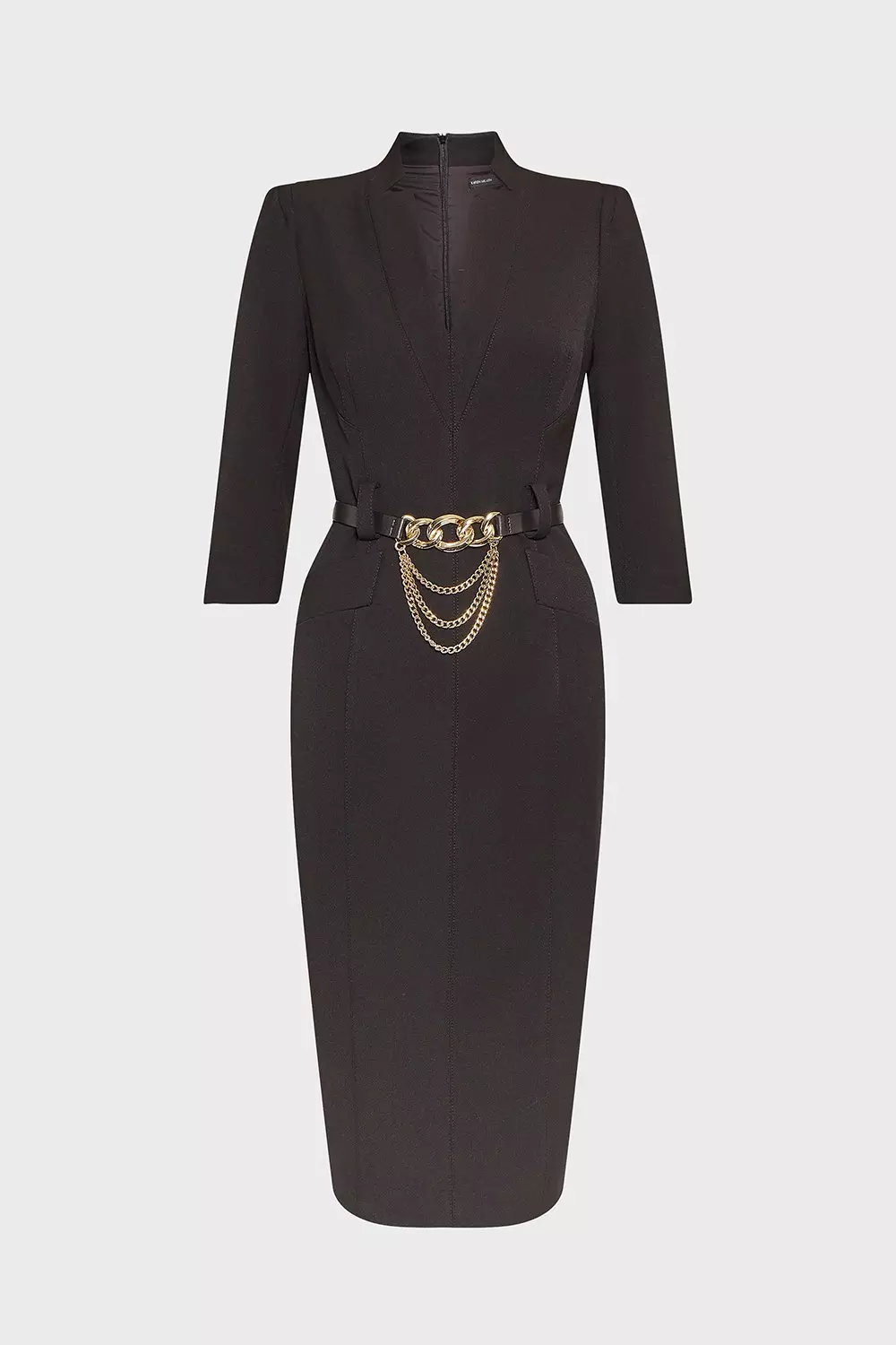 Karen millen black dress with belt hotsell