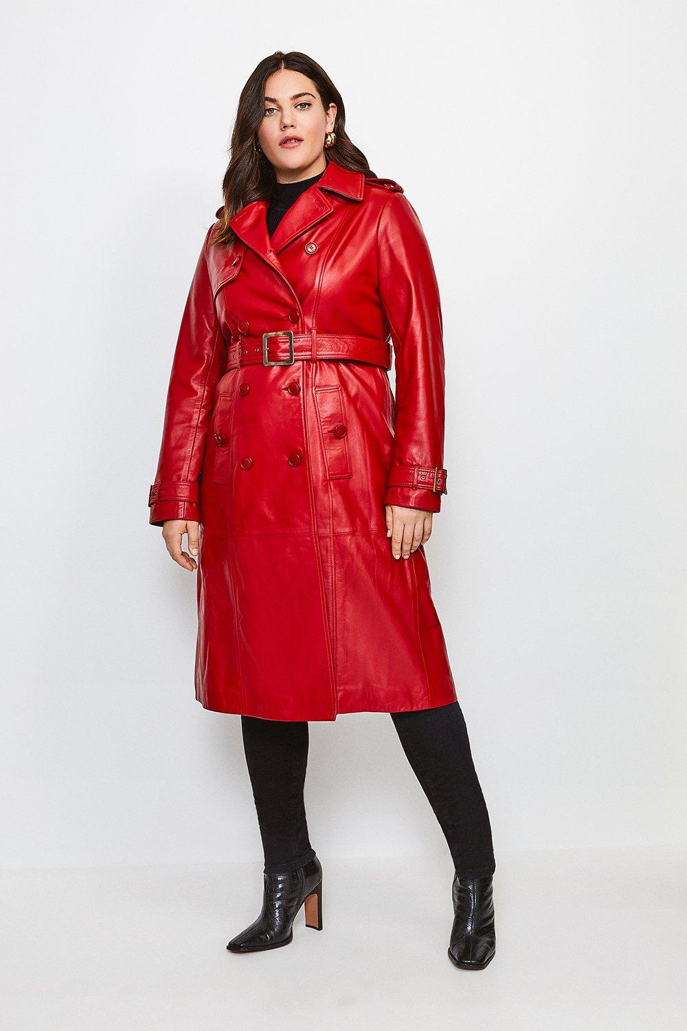 Karen millen red leather jacket hotsell