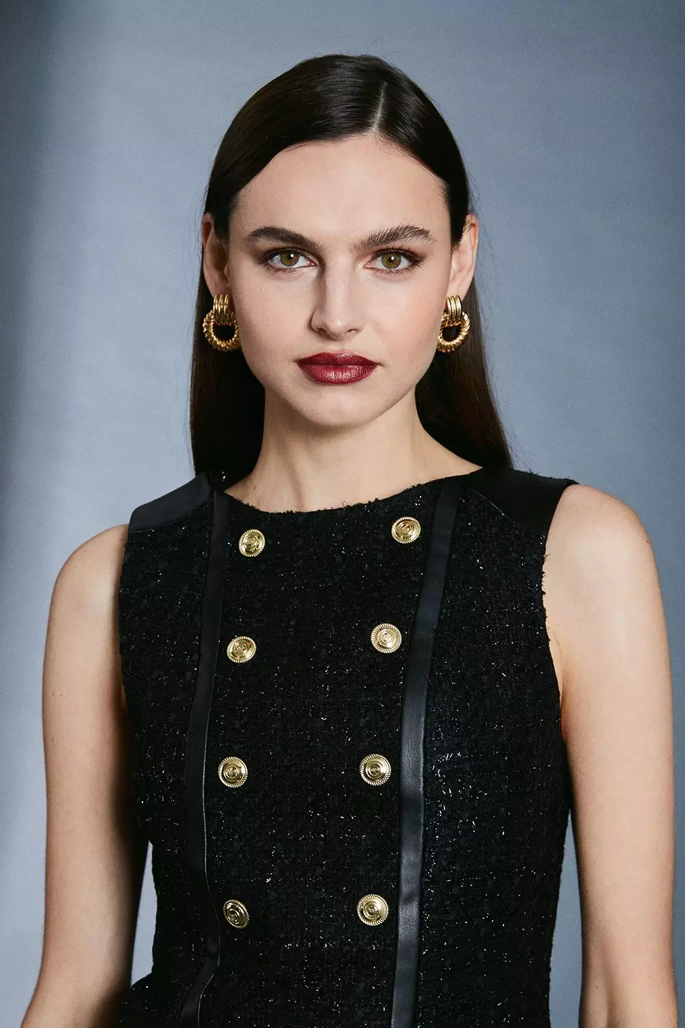 ◆Karen Millen◆ クリスタル装飾 キャディノースリーブブレザー KAREN MILLEN* クリスタル装飾 キャディ ノースリーブ ブレザー