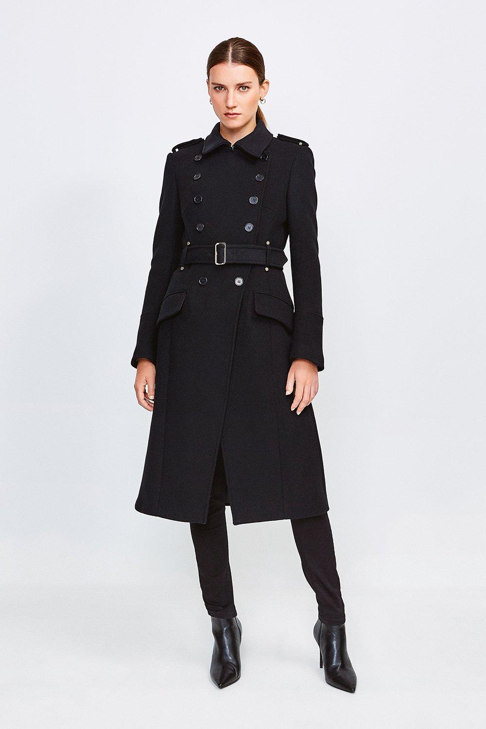 Italian Wool Blend Trench Coat Karen Millen