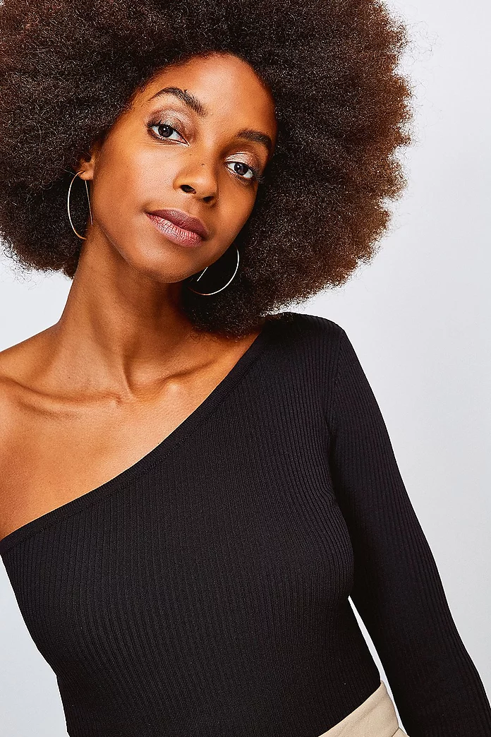 One Shoulder Knitted Top | Karen Millen One Shoulder Knitted Top | Karen Millen