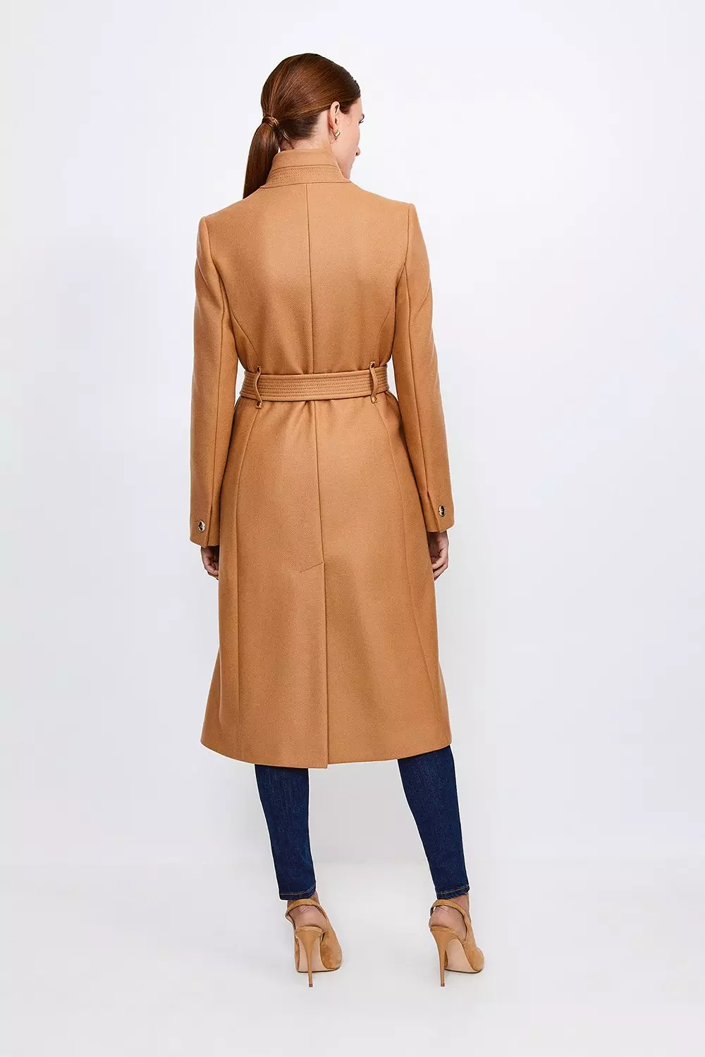 Investment Notch Neck Rivet Coat Karen Millen