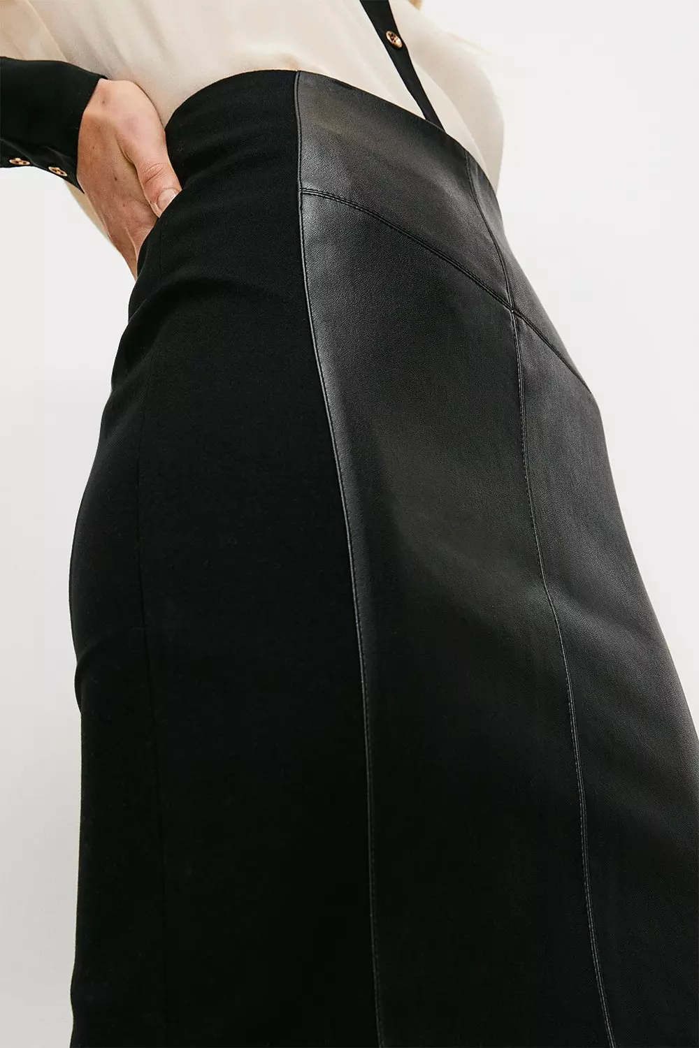 Karen millen faux leather pencil skirt black hotsell