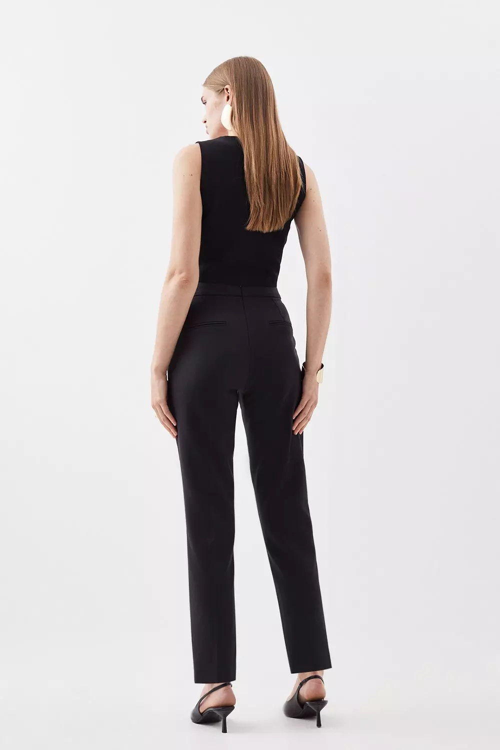 Compact Stretch High Waist Dress Pants | Karen Millen