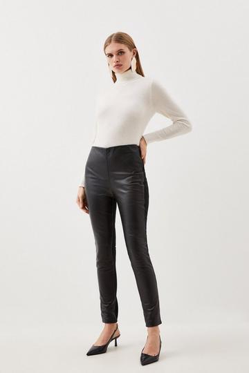 Faux Leather And Ponte Legging black