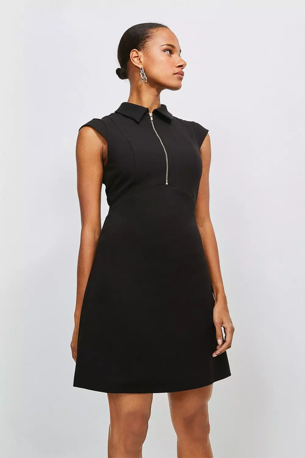 Zip Collar A Line Dress Karen Millen