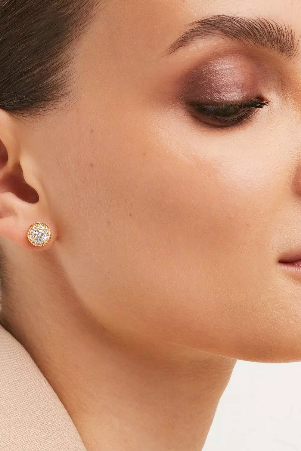 【KAREN MILLEN】14Kゴールドメッキ クリスタルダイアゴナルカフ Quilted Stud Earrings | Karen Millen